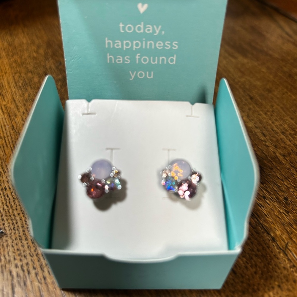 Origami Owl Pink and Silver Earrings